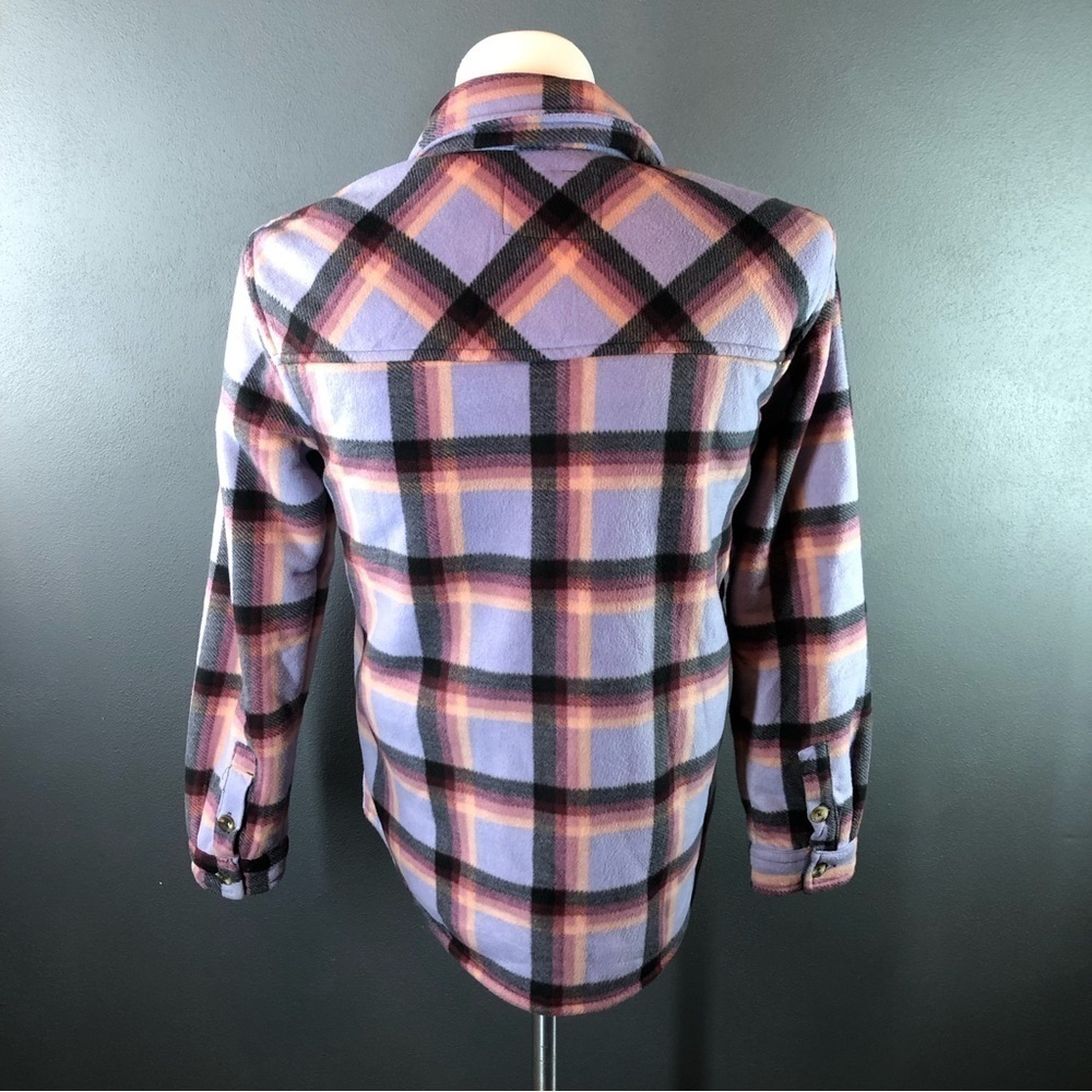 Sage Collective Long Sleeve Plaid Super Plush Sherpa Lined Fleece Shirt Jacket - Picture 11 of 11